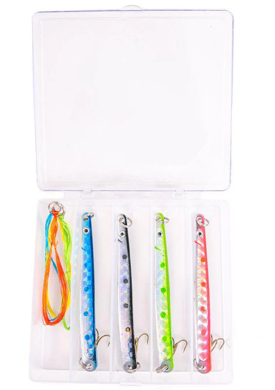 Fladen Öring Hornfiske Mix Box m 4x 22g + 4x silketråd