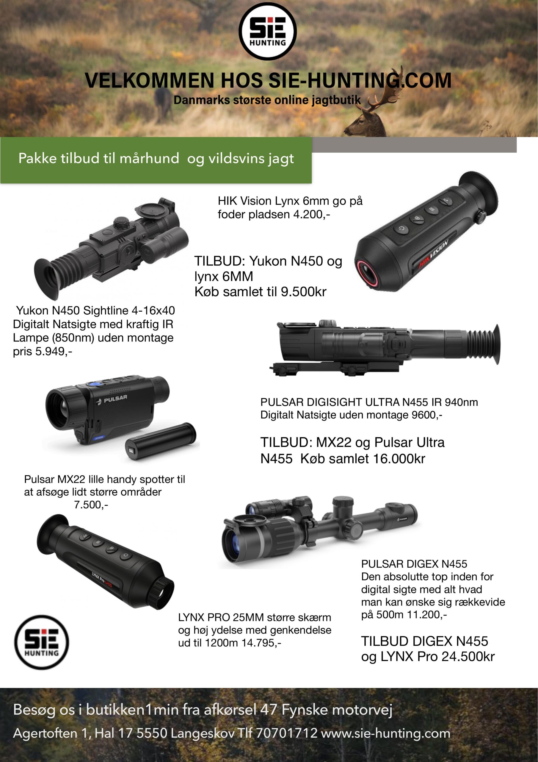 Mårhund - Vildsvins Pakker 1-2-3 Digital sigte og Termisk spotter
