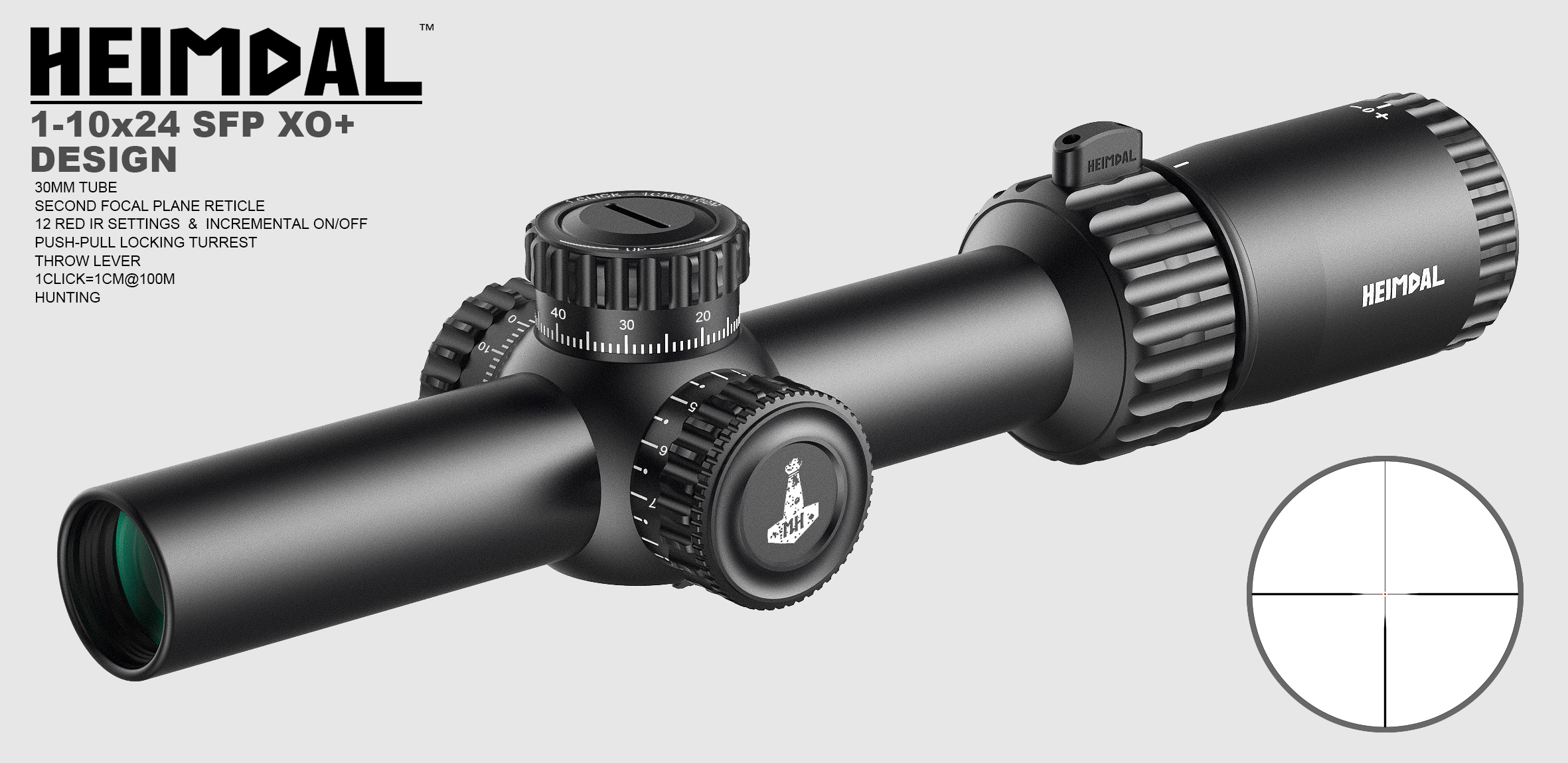 Heimdal XO 3-12x56 Sigtekikkert m/ belyst sigte