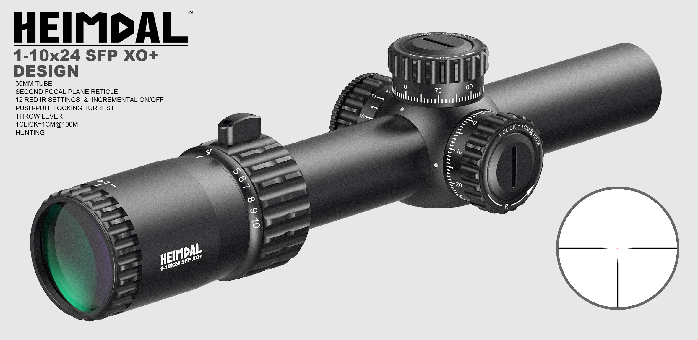 Mjoelner Hunting Heimdal XO+ 1-10x24 Sigtekikkert - Billede 3