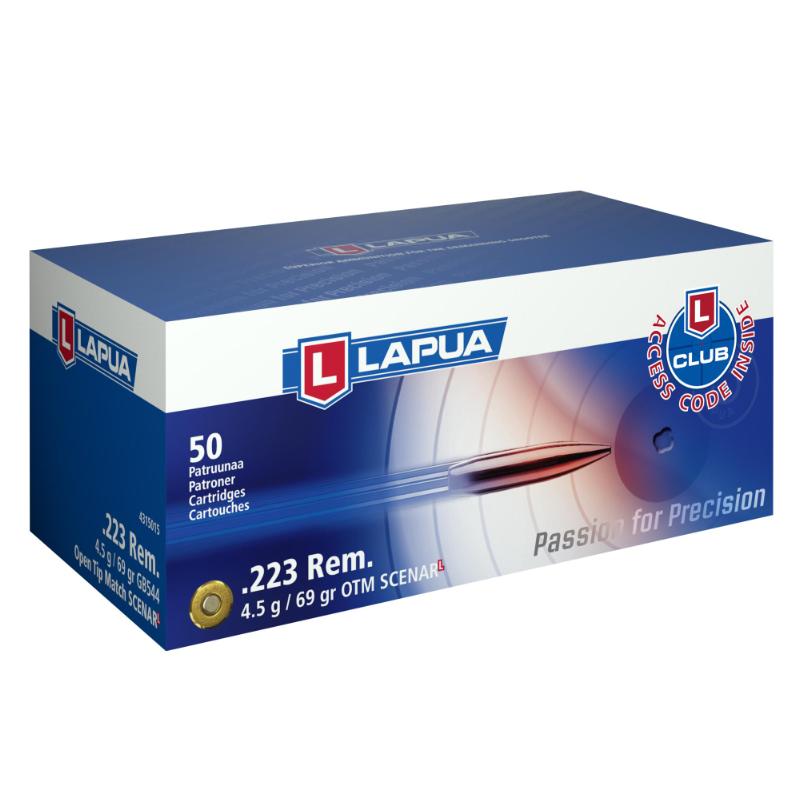 Lapua .223 Rem OTM Scenar 4.5gram / 69 Grain - æske med 50 stk