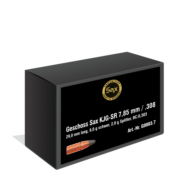 Sax .30 / 7,62mm Projektil - 8gram - 123grain - 50 stk - Blyfri - Billede 3