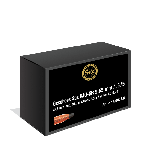 SAX KJG-SR 9,55mm / .375 projektil - 10gram - 154grain - 100 stk Blyfri - Billede 3