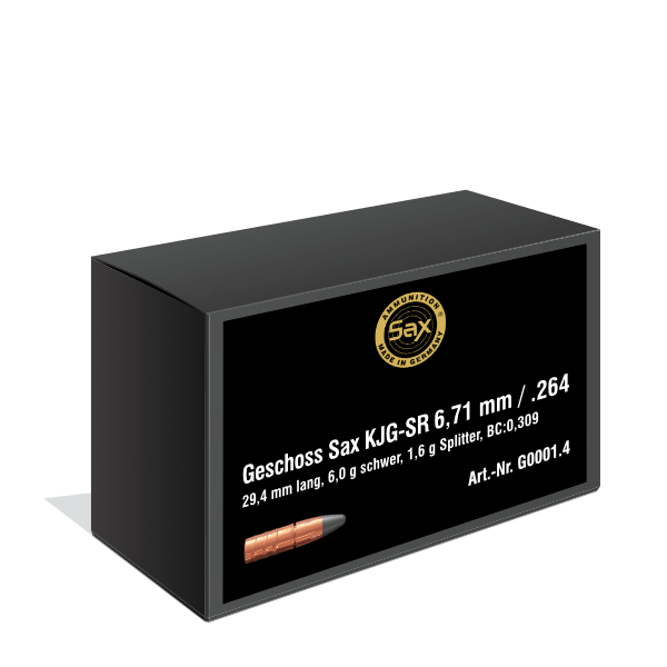 Sax 6.5mm / .264 Projektiler - 6gram - 93,8grain - 100 stk Blyfri
