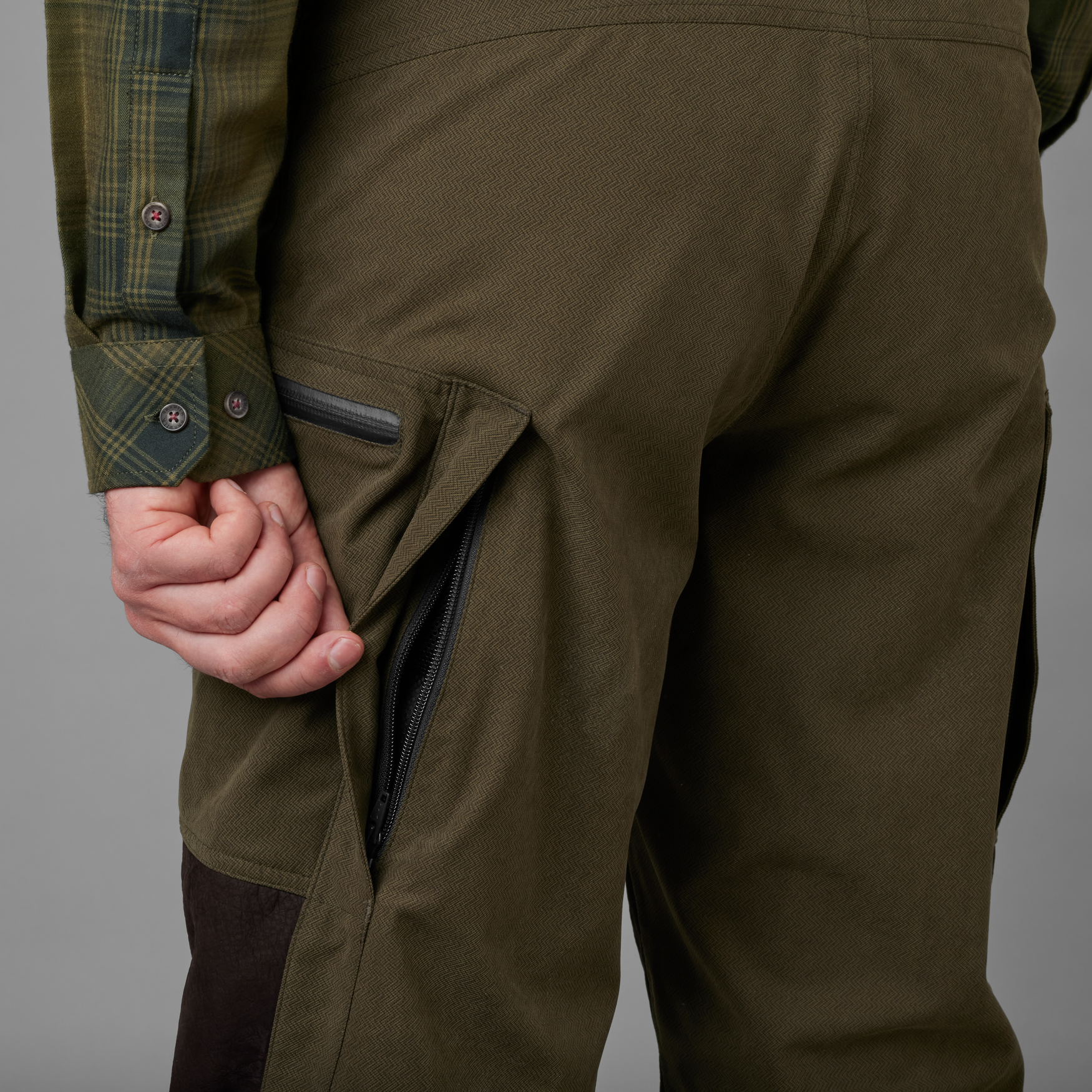 Härkila Driven Hunt HWS leather bukser Willow green/Shadow - Billede 12