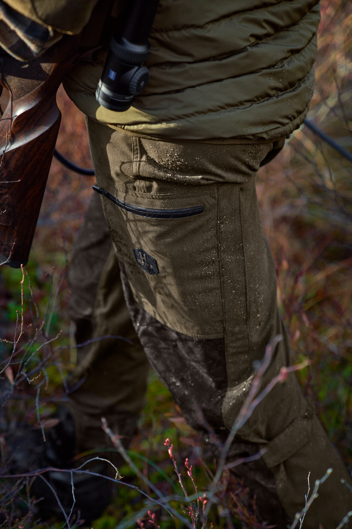 Härkila Driven Hunt HWS leather bukser Willow green/Shadow - Billede 13