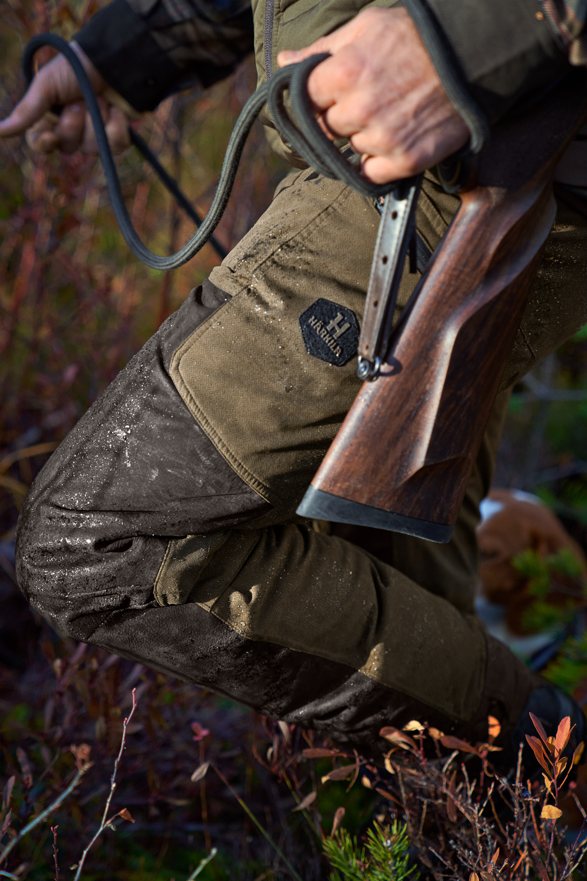 Härkila Driven Hunt HWS leather bukser Willow green/Shadow - Billede 14