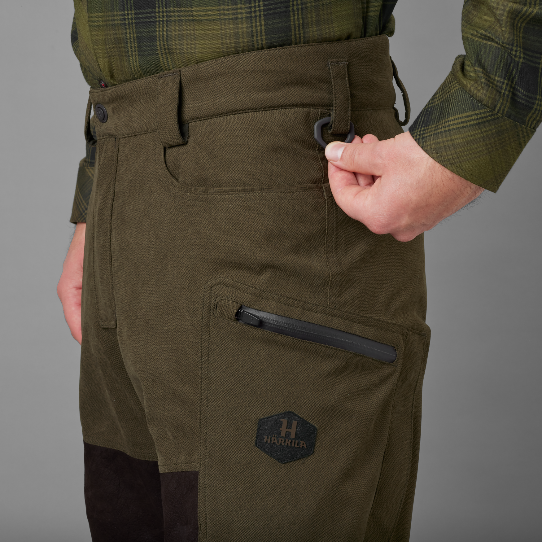 Härkila Driven Hunt HWS leather bukser Willow green/Shadow - Billede 6