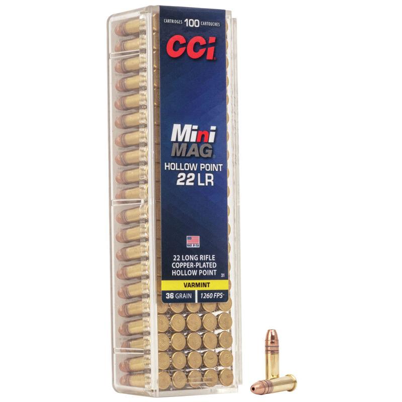 CCI Mini Mag HP .22 LR - 36 gr - Æske á 100 stk