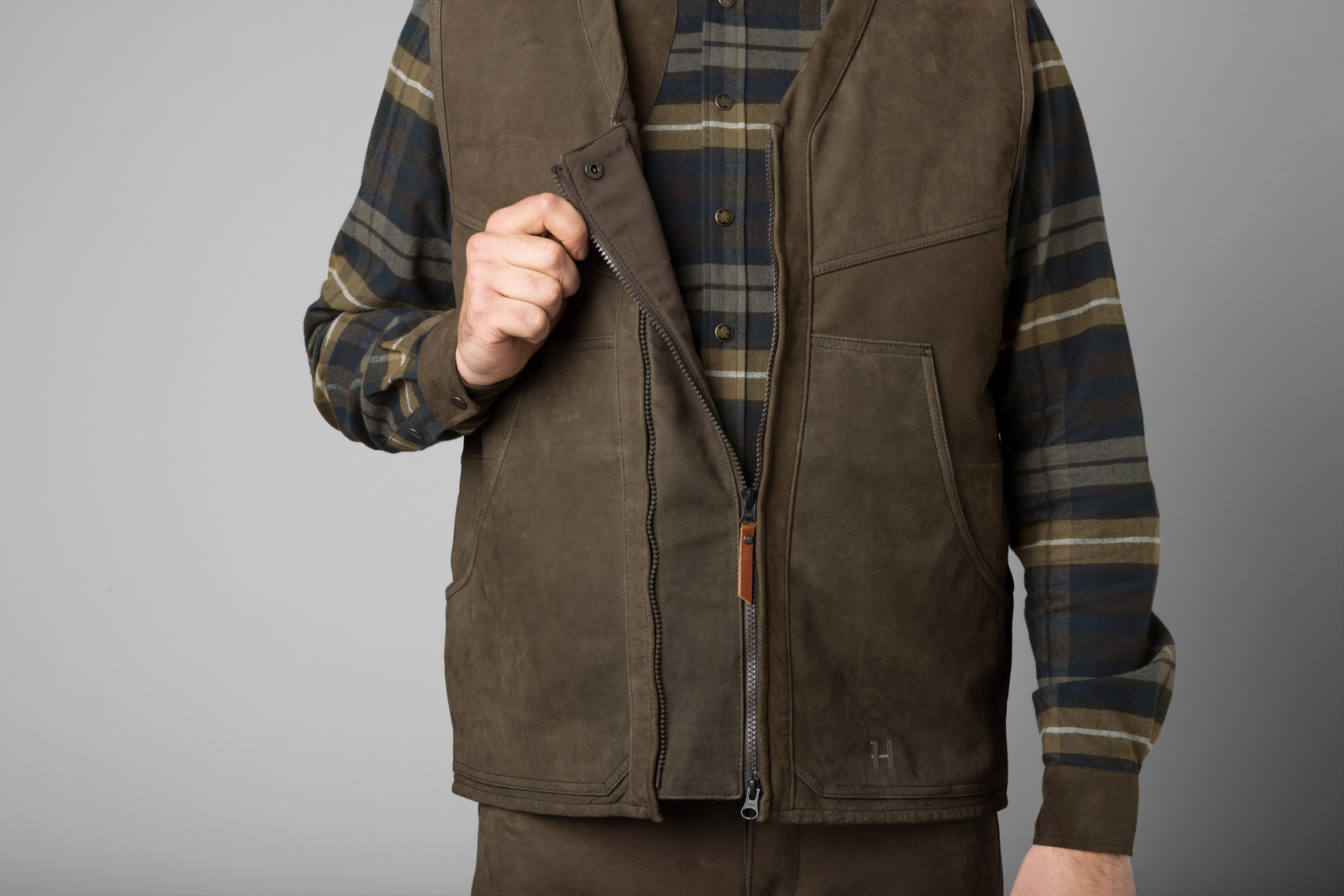 Härkila Pro Hunter leather waistcoat Willow green - Billede 5