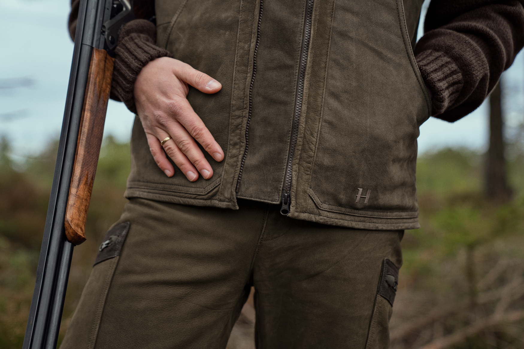 Härkila Pro Hunter leather waistcoat Willow green - Billede 10