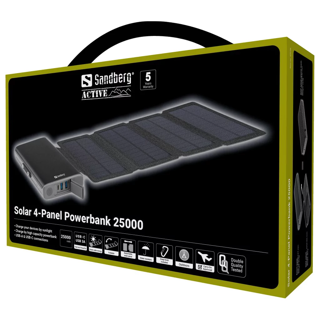 Sandberg Solar 4-Panel Powerbank 25000 - Billede 11