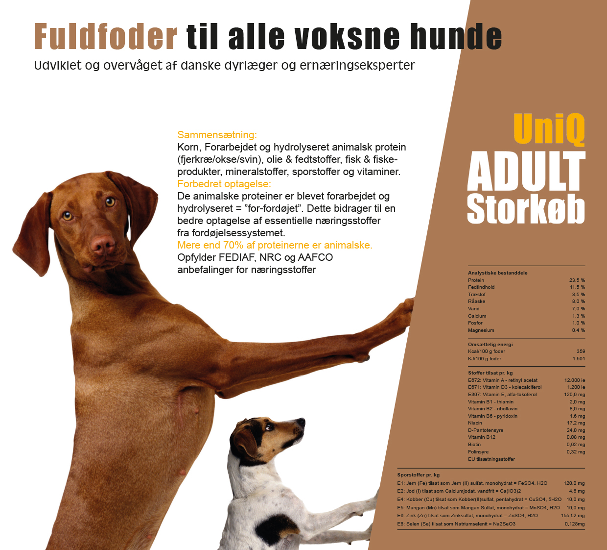 UNIQ HUNDEFODER ADULT TIL VOKSNE HUNDE 18kg