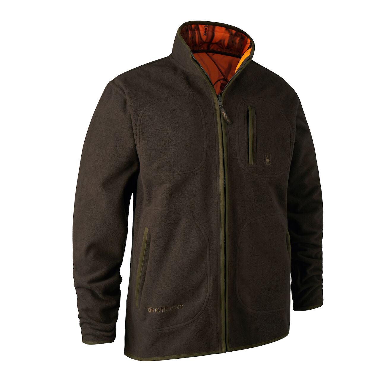 Deerhunter Gamekeeper Bonded Fleecejakke - vendbar GH Camo/orange og Grøn - Billede 3